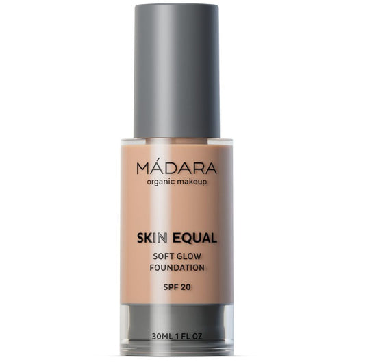 Mádara Skin Equal foundation bottle on a white background