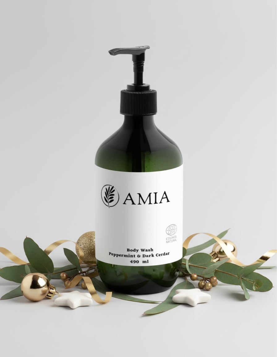 amia body wash dark cedar peppermint