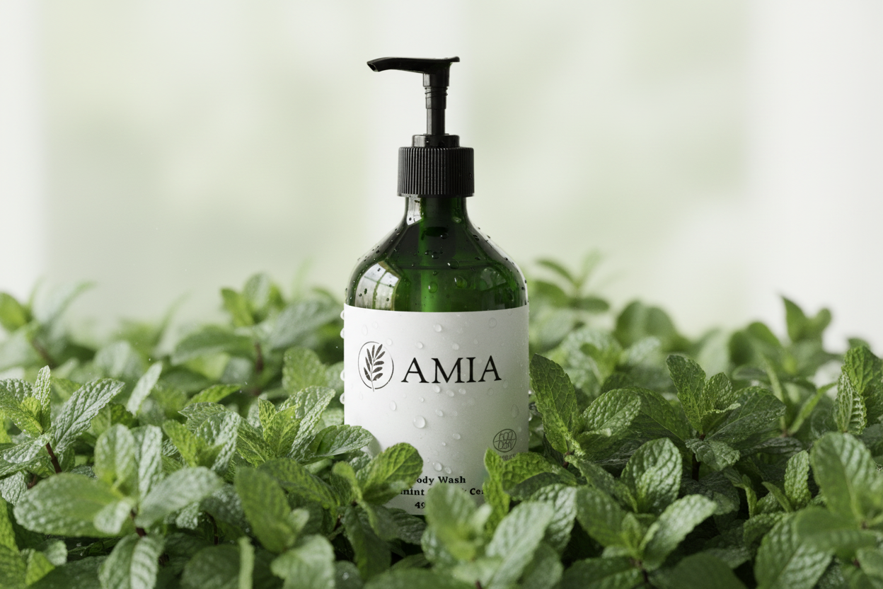 Body Wash, Peppermint & Dark Cedar, 490 ml