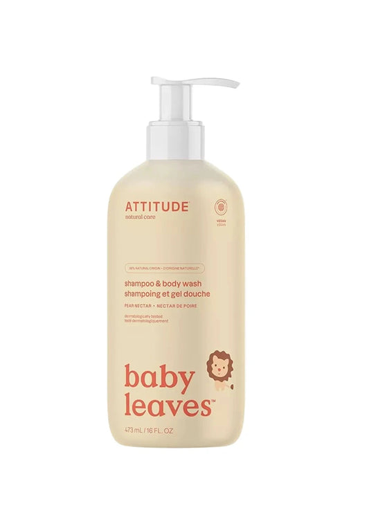 Baby Leaves šampūns un ķermeņa mazgāšanas līdzeklis, bumbieru nektārs, 473 ml